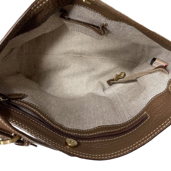 Dooney & Bourke Purse Monogram Canvas Vintage Shoulder Bag Satchel Brown Y2K - Picture 10 of 14